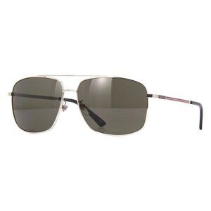 New GUCCI Silver Square GG0836SK 001 Sunglasses Women